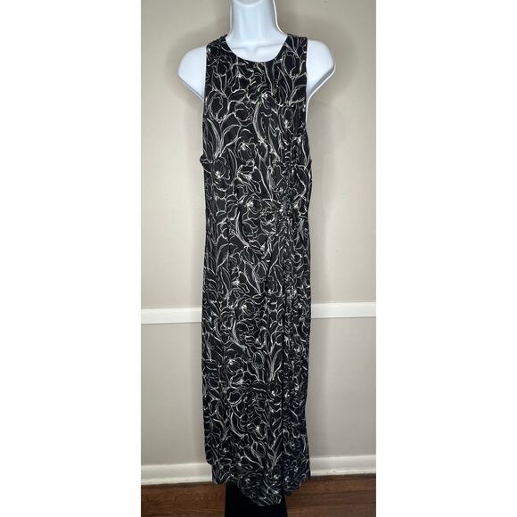 Greylin Fiona O-Ring Midi Dress Black Floral Halter Cutout NWT Size L - Picture 5 of 10